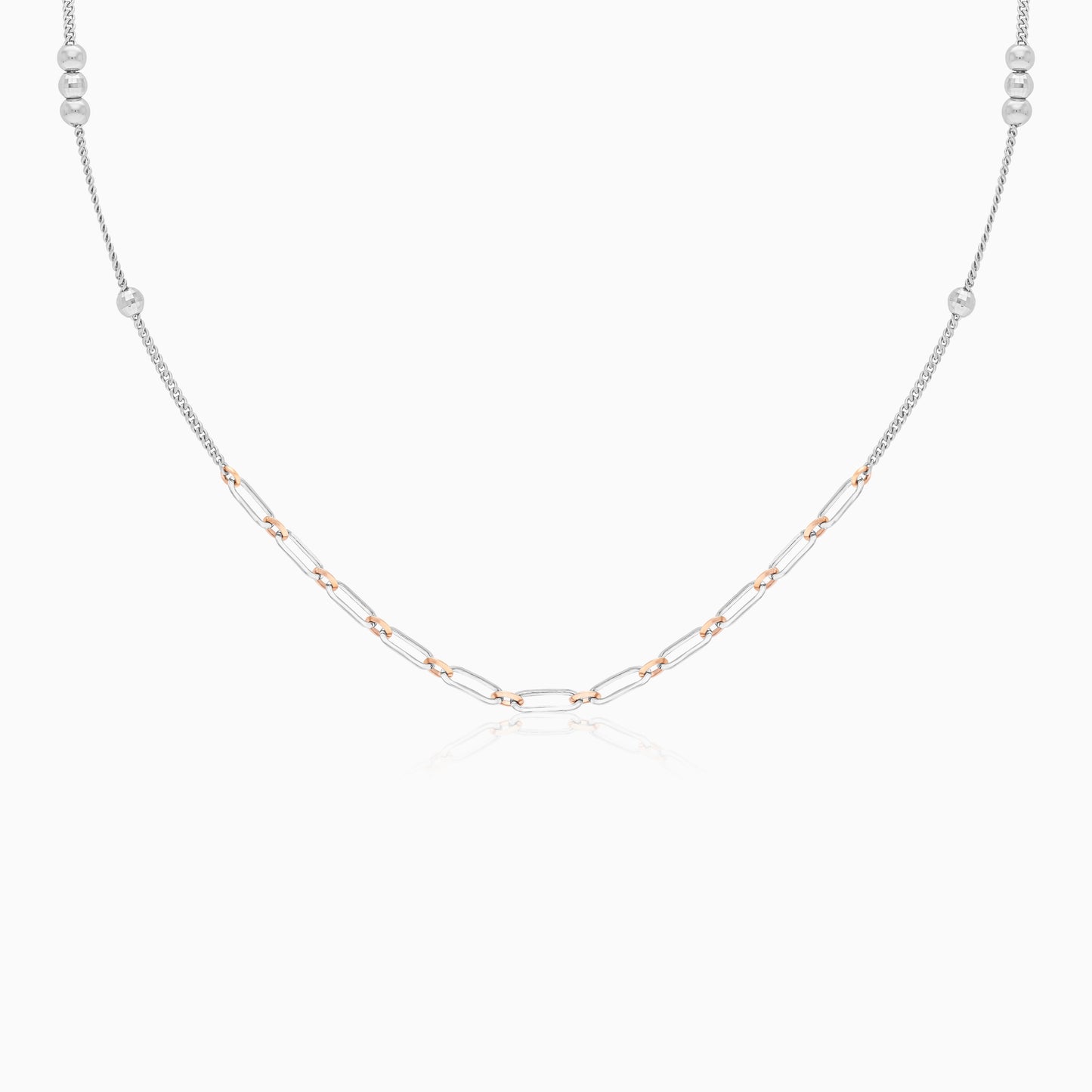 Platinum & 18k Rose Gold Mixed Type Chain