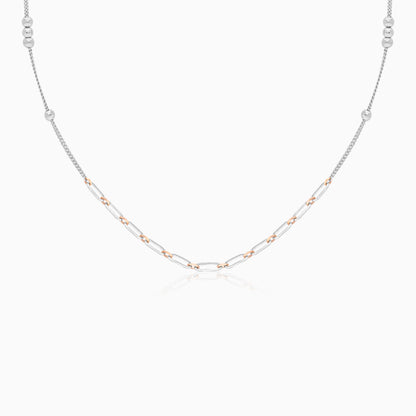 Platinum & 18k Rose Gold Mixed Type Chain