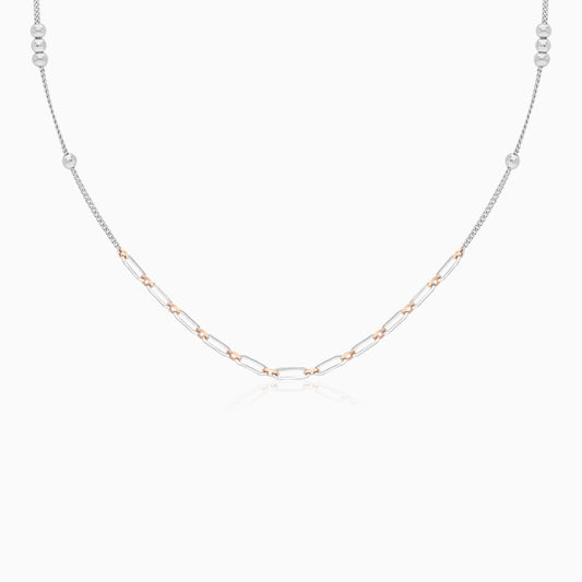 Platinum & 18k Rose Gold Mixed Type Chain