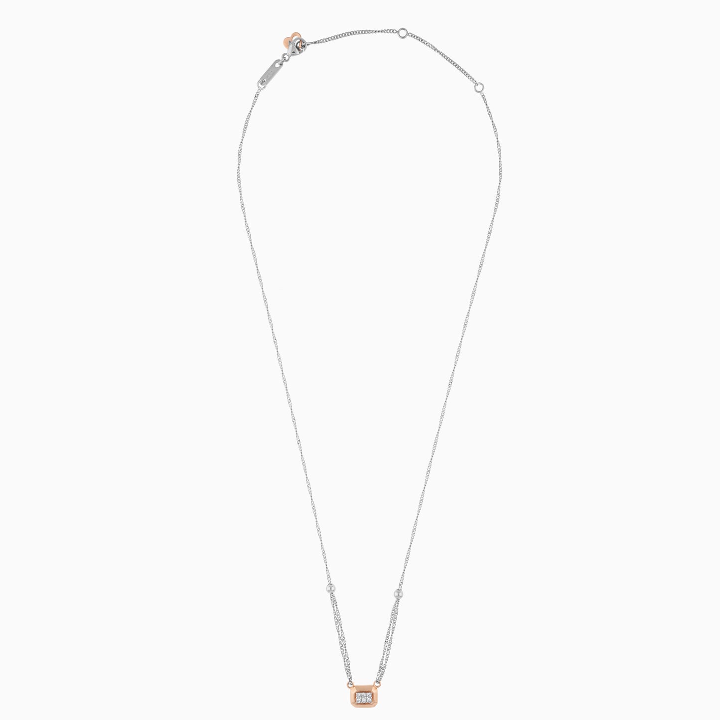 Platinum & 18k Rose Gold Natural Diamonds Necklace