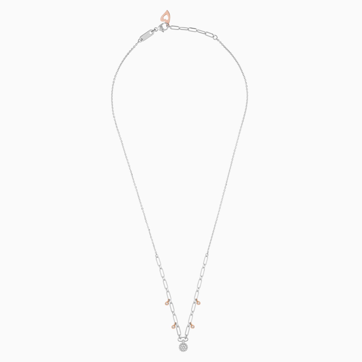 Platinum and 18k Rose Gold Natural Diamonds Necklace