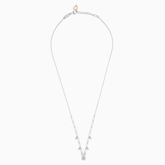 Platinum and 18k Rose Gold Natural Diamonds Necklace