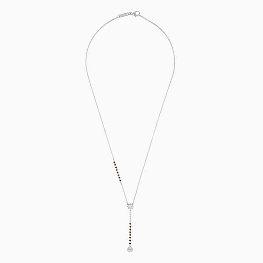 Platinum and 18k Rose Gold Dangling Natural Diamonds Necklace