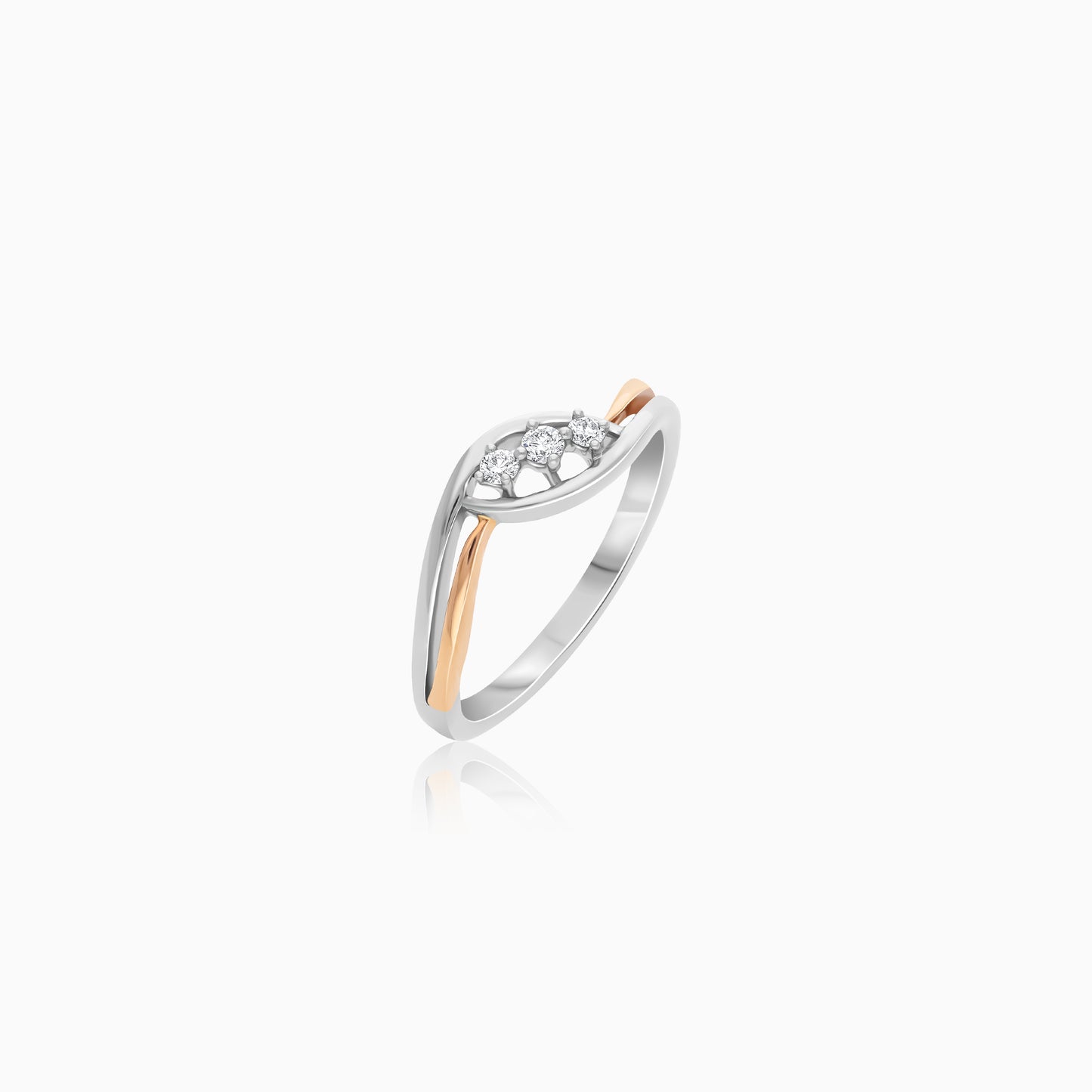 Platinum and 18k Rose Gold Natural Diamonds Ring - Evara
