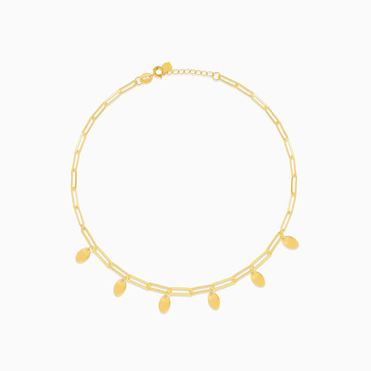 lightweight 18k yellow gold paper clip chain Anklet