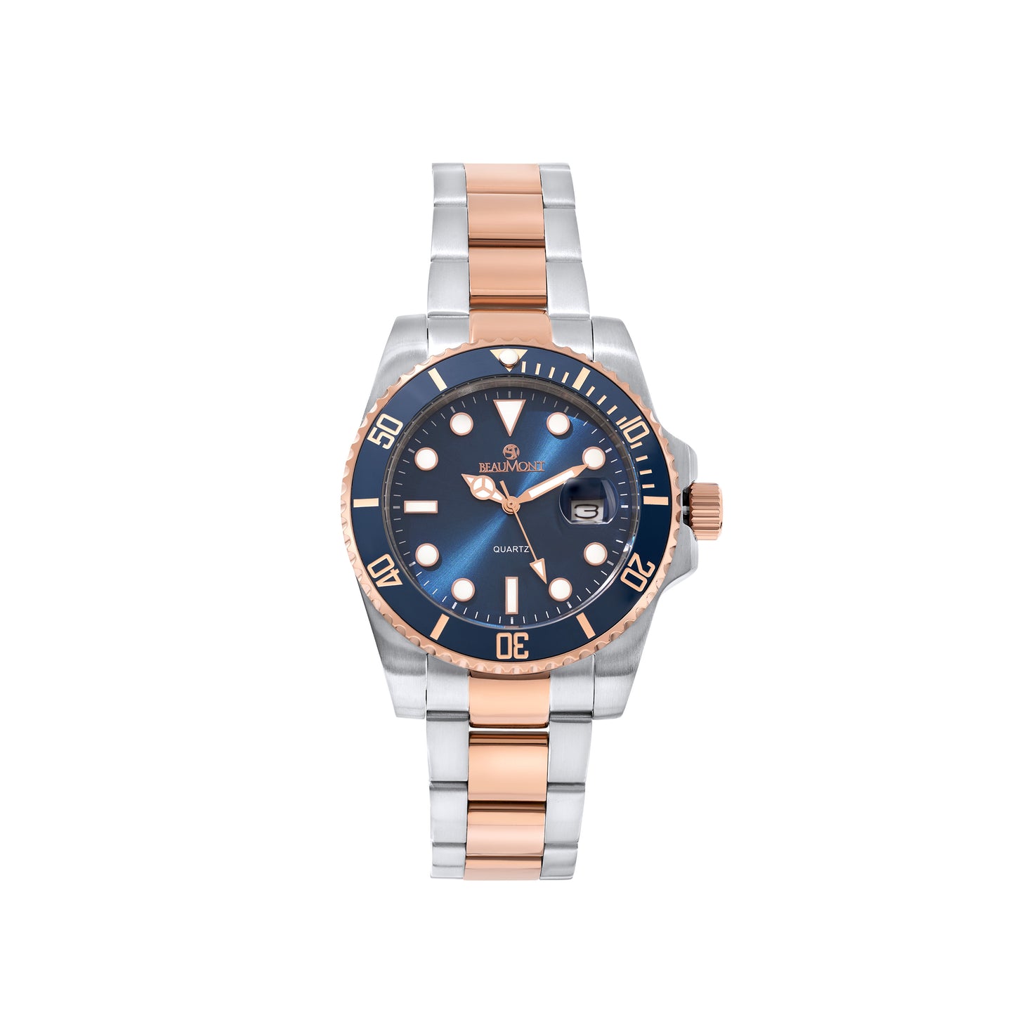 Blue & Rose Gold Stainless Steel Quartz Beaumont Gents Watch