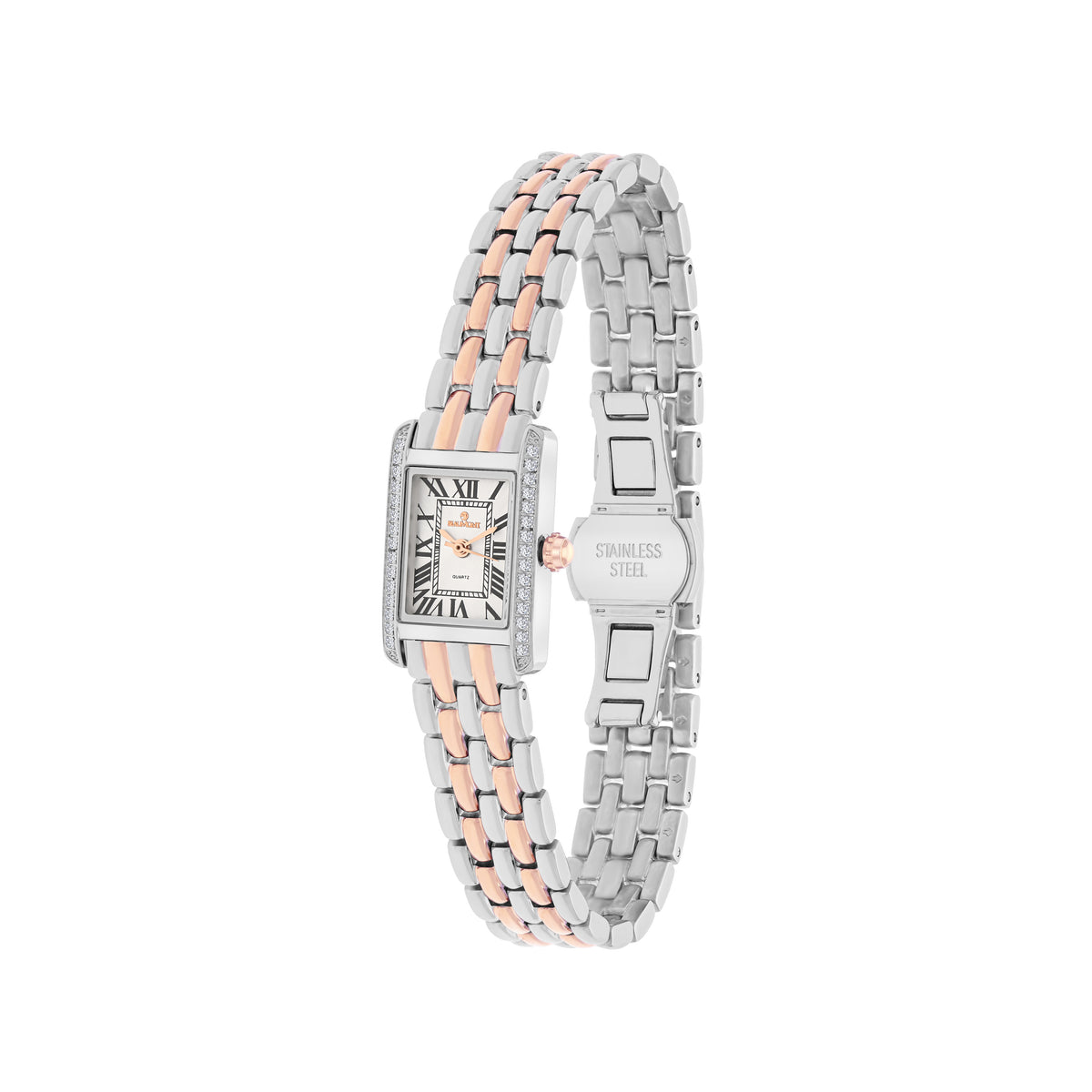 White Rectangle Watch Rose & White Rectangle Quartz Beaumont Ladies Watch – Jawhara Jewellery