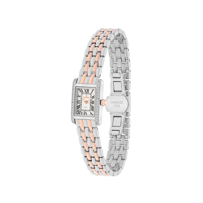 Rose & White Rectangle Quartz Beaumont Ladies Watch