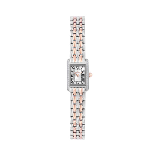 Rose & White Rectangle Quartz Beaumont Ladies Watch