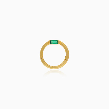 Sparkling Zircon-Embellished 18K Yellow Gold Hoop