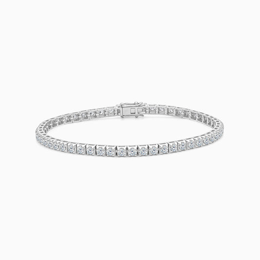 Tennis Bracelet 3.0ct Natural Diamond Star Setting in 18K White Gold