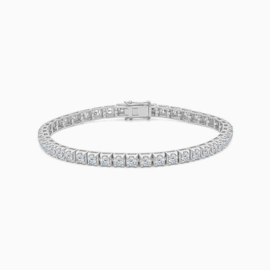 Tennis Bracelet 4.0ct Natural Diamond Star Setting in 18K White Gold