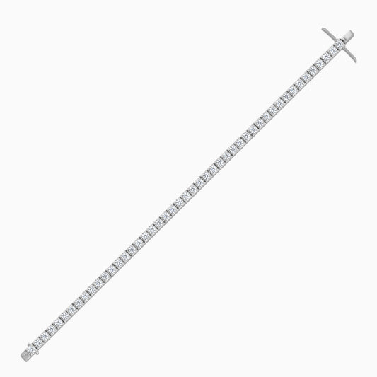 Tennis Bracelet 4.0ct Natural Diamond Star Setting in 18K White Gold