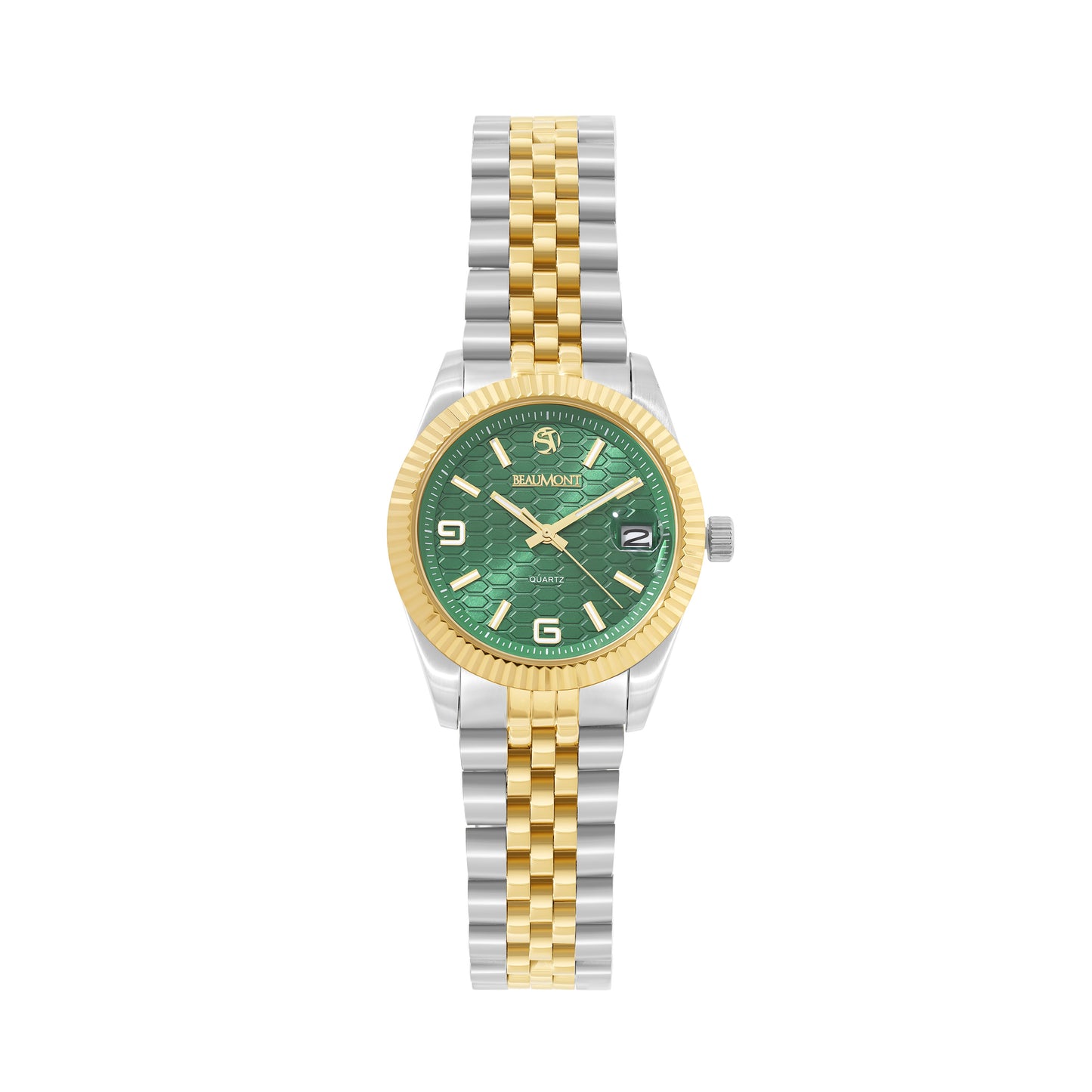 Two Tone - Gold & Green Quartz Beaumont Gents Watch