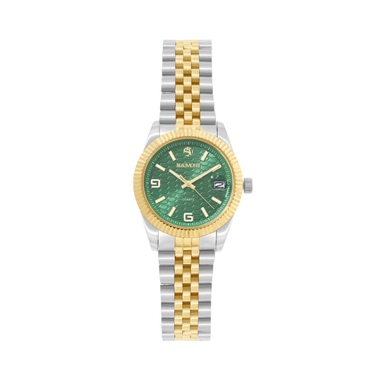 Two Tone - Gold & Green Quartz Beaumont Gents Watch