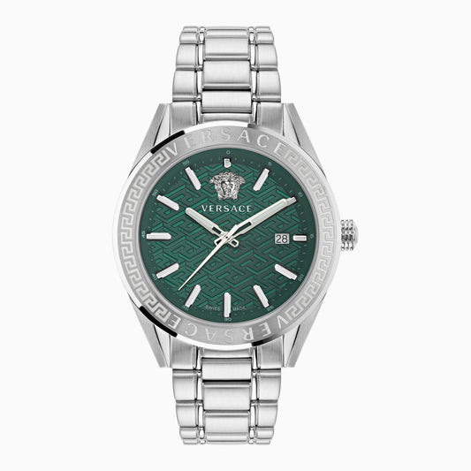 VERSACE  WATCH V-CODE  42 MM - VE6A  SS CASE - GREEN DIAL - SS BAND