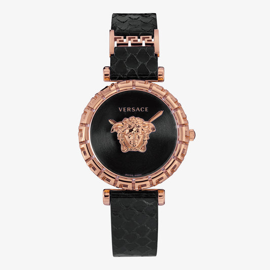 VERSACE WATCH PAL.EM.G.37MM D/BLK S/BLK IP1NBLACK ELAPHE STRAP