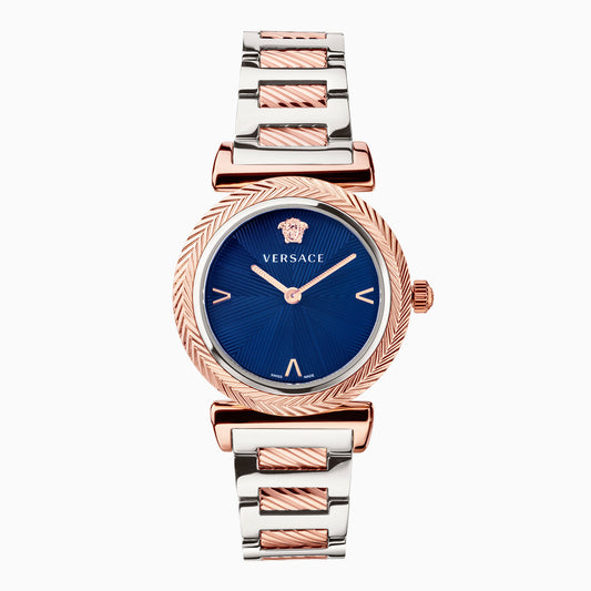 VERSACE WATCH V-MOTIF 35 MM SS&IPRG 5N CASE - BLUE DIAL -BICOLOR BAN