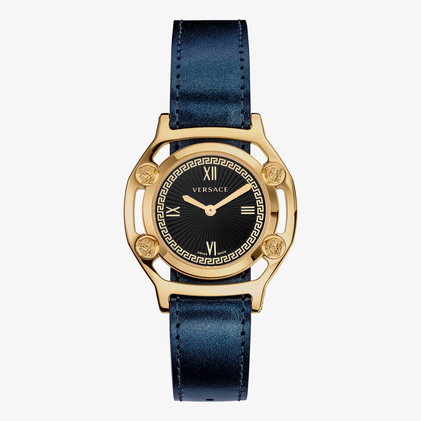 VERSACE WATCH MEDU.FRAME 36 D/BLK S/BLK IPCHIP CHAM. BLK CALF+FOULARD