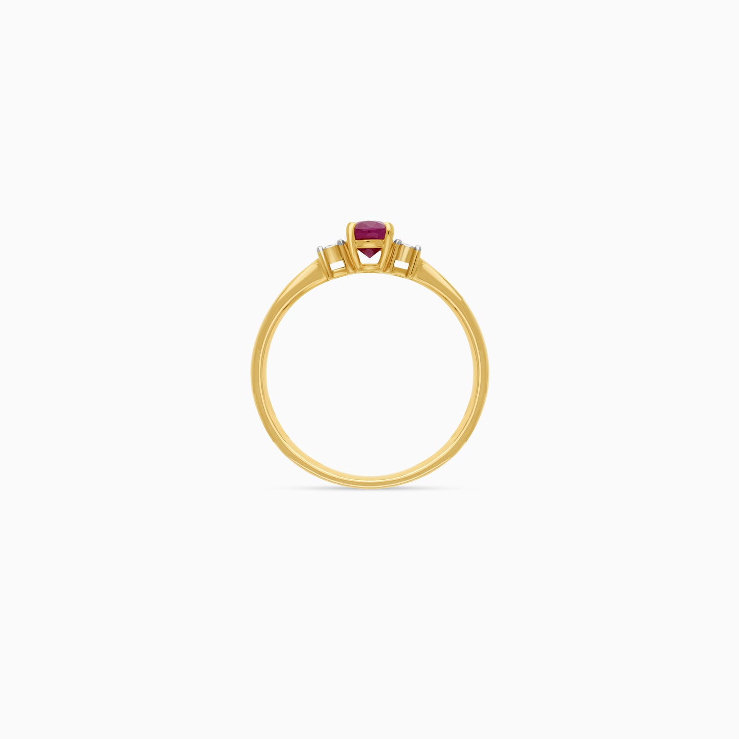 18k yellow gold Ring with natural diamond and ruby stones From the Colour Classic Collection