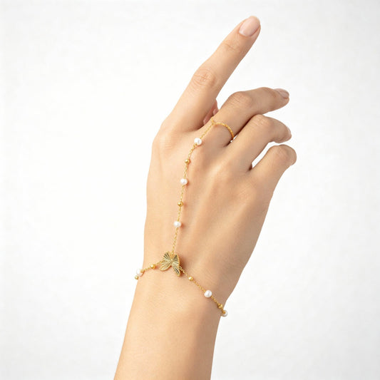 18K Yellow Gold Pearl Panja | Danah Collection