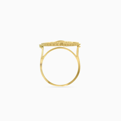 Elegant 18K Gold Ring with Malachite from the Shnaf Collection