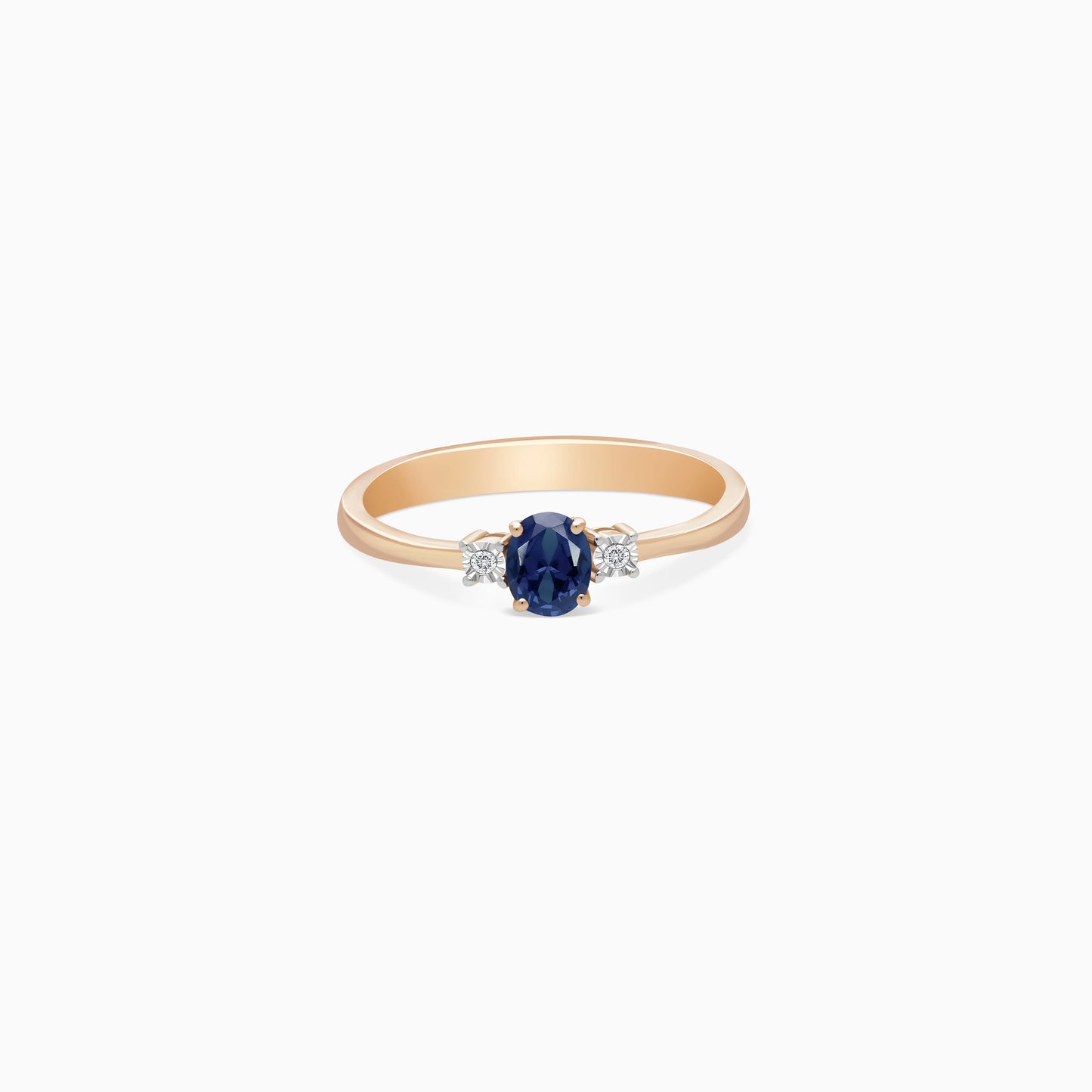 18k rose gold Ring adorned with natural diamonds and sapphire from Colour Classic Collection