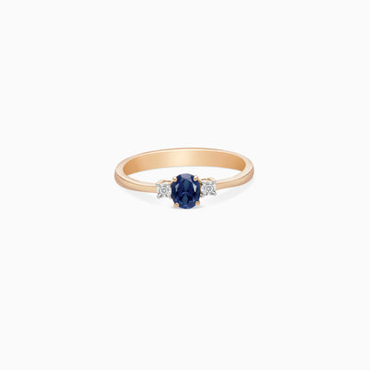 18k rose gold Ring adorned with natural diamonds and sapphire from Colour Classic Collection