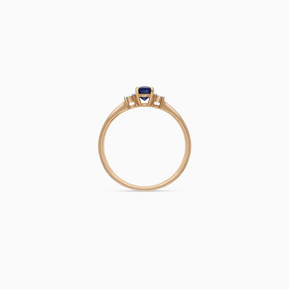 18k rose gold Ring adorned with natural diamonds and sapphire from Colour Classic Collection