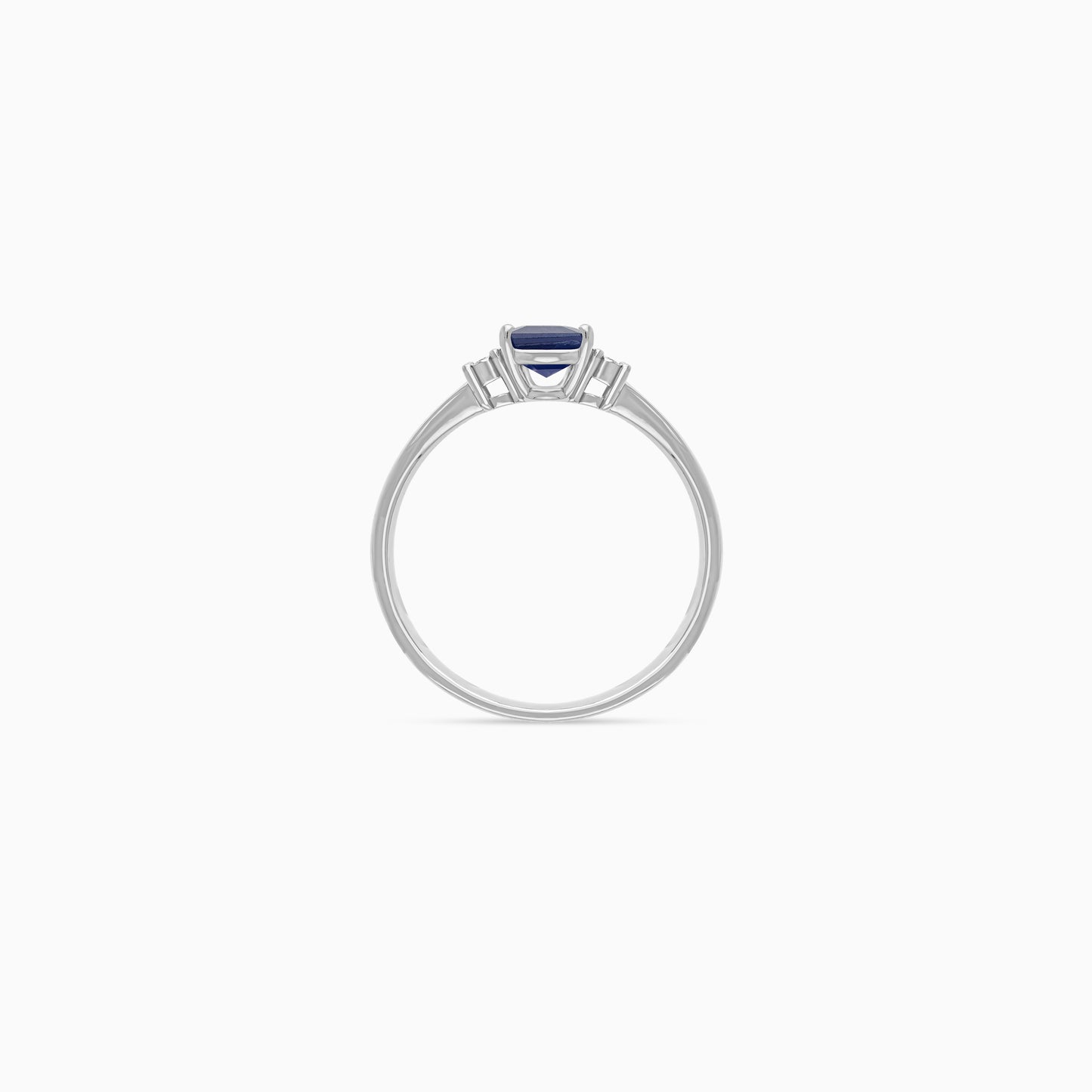 18k white gold blue sapphire stone and natural diamond ring | colour classic collection
