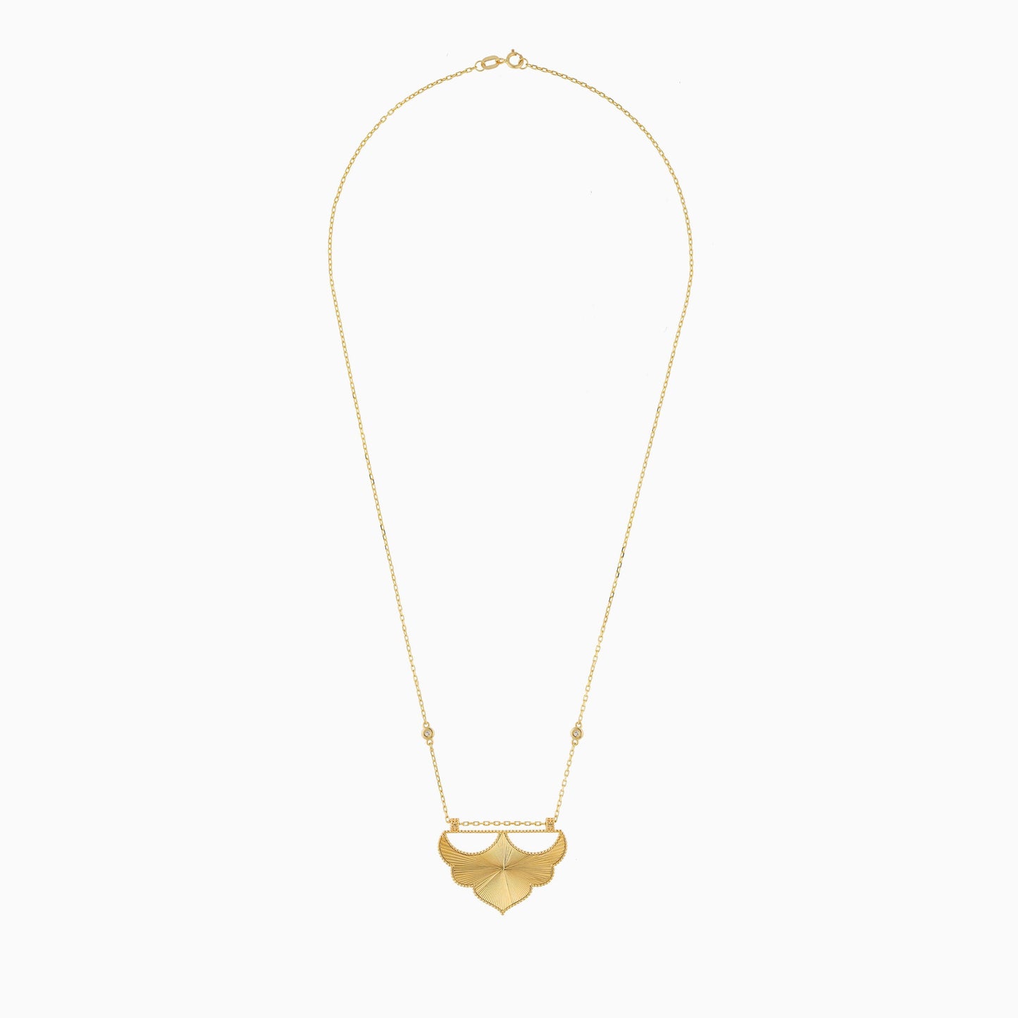 18k Yellow Gold Diamond-Studded Necklace - Shnaf Collection