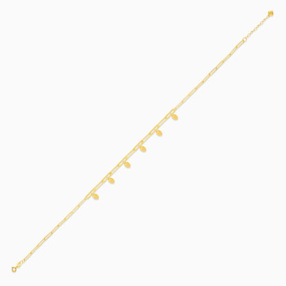 خلخال خفيف الوزن من الذهب الأصفر عيار 18 قيراطًا، مزين بسلسلة مشبك ورق.