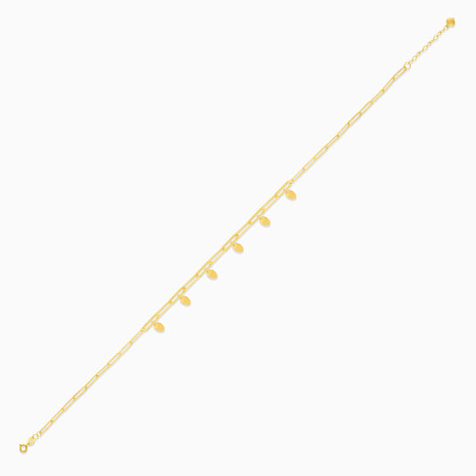 lightweight 18k yellow gold paper clip chain Anklet