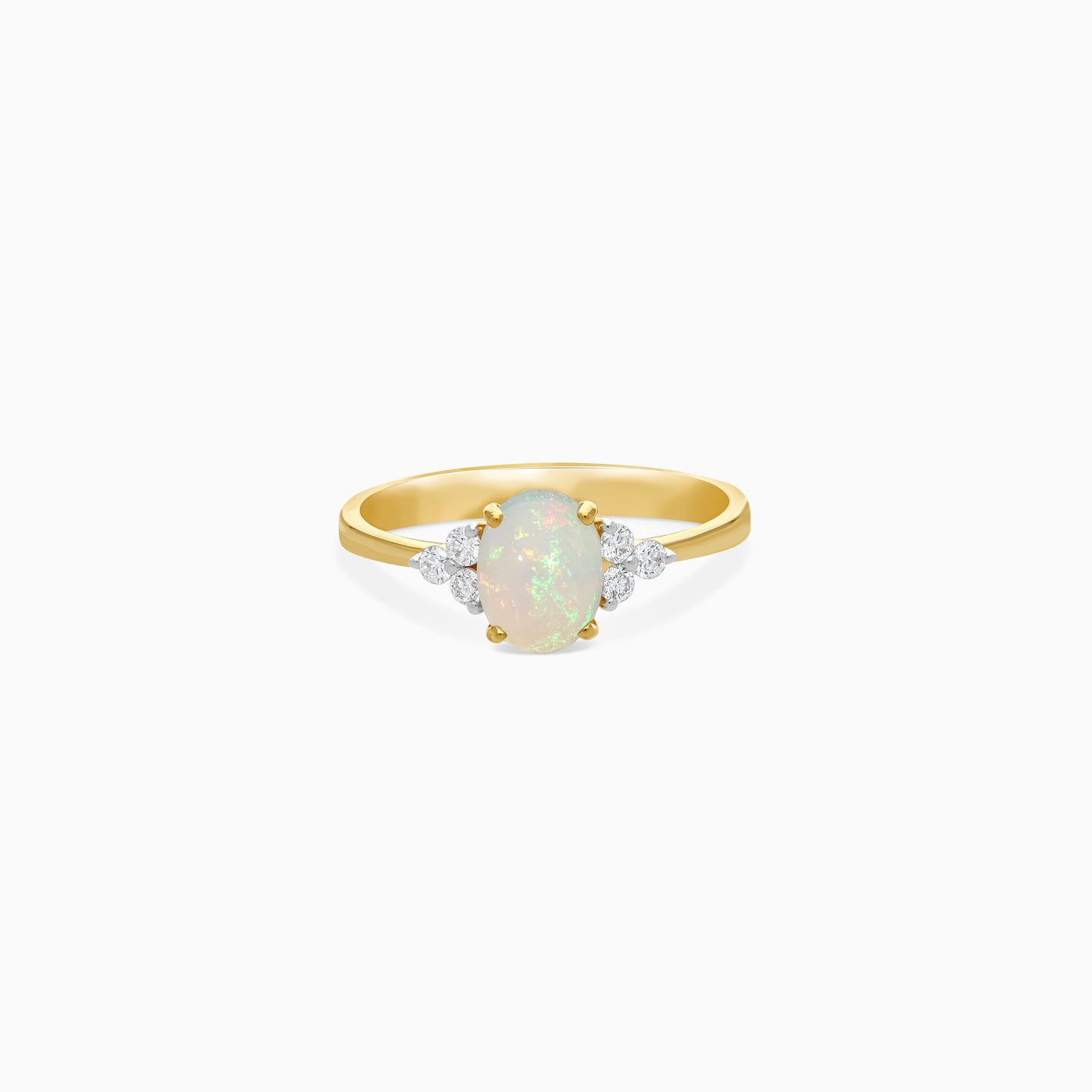 Ethereal Opal & Natural Diamond Ring in 18k Yellow Gold | Colour Classic Collection