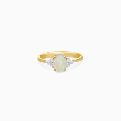 Ethereal Opal & Natural Diamond Ring in 18k Yellow Gold | Colour Classic Collection