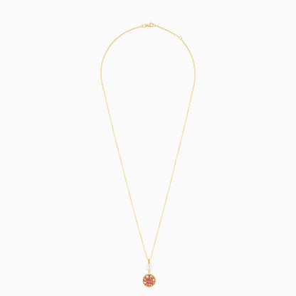 18K Yellow Gold Necklace with Pearl - Qelada Collection