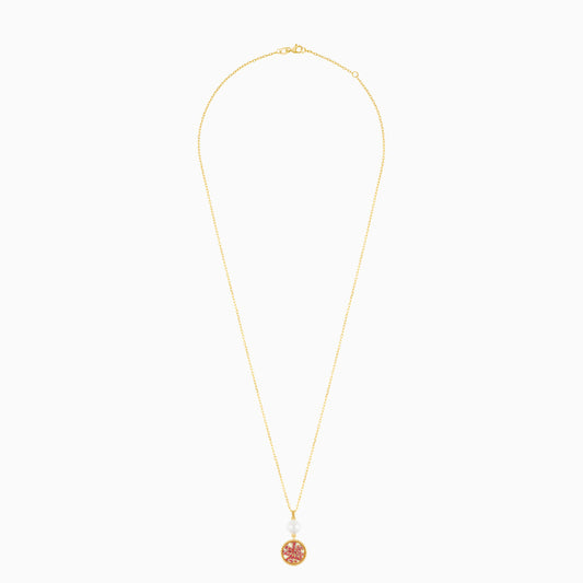 18K Yellow Gold Necklace with Pearl - Qelada Collection