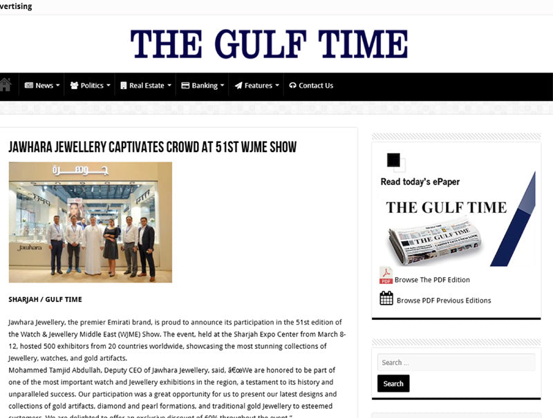 Jawhara Jewellery Captivates Crowd at 51st WJME Show