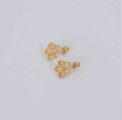 18k Yellow Gold Kids Flower Earrings | Farfalla Gold Kids Collection