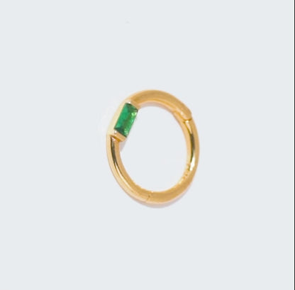 Sparkling Zircon-Embellished 18K Yellow Gold Hoop
