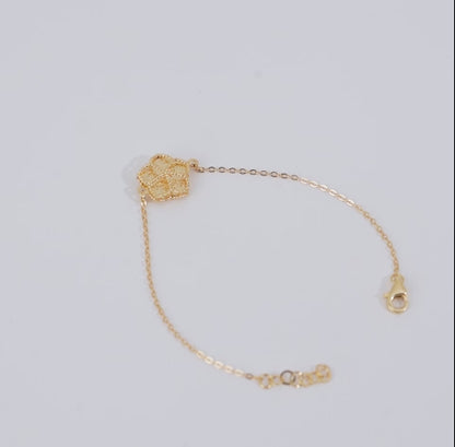 18k Yellow Gold Kids Flower Bracelet | Farfalla Gold Kids Collection