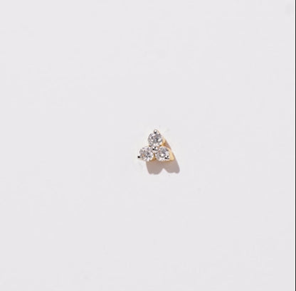 18K Yellow Gold Nose Stud Embellished with Natural Diamonds