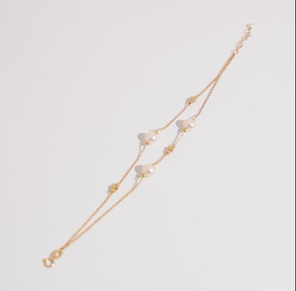 18k Yellow Gold Bracelet with Pearls | Danah Collection