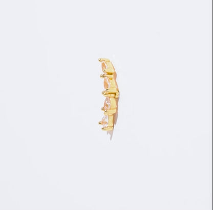 18K Yellow Gold Stud Earrings Featuring Sparkling Zircon Stones – Jawhara Piercing Collection