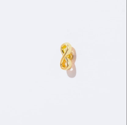 18K Yellow Gold Infinity Stud Piercing