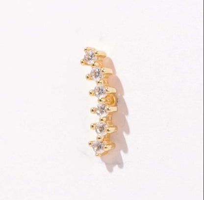 18K Yellow Gold Piercing with Dazzling Zircon Stones