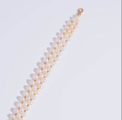 18K YELLOW GOLD BRACELET WITH PEARL