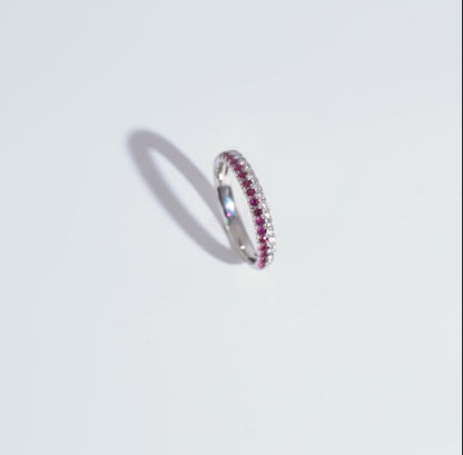 Coloure 18k White Gold Ruby and Natural Diamonds Ring