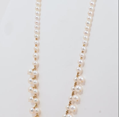 Classic Round  Pearl Necklace with 18k yellow gold - from Danah collection