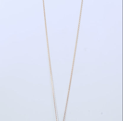 18k yellow gold chain with tree leaf shape pendant decorated with pearls